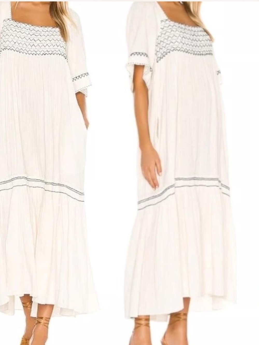 Free People White Embroidered Maxi Dress - Boho Summer Dress